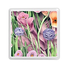 Ottagecore Aesthetics Retro Flowers Pattern Memory Card Reader (square) by GardenOfOphir