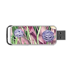 Ottagecore Aesthetics Retro Flowers Pattern Portable Usb Flash (one Side) by GardenOfOphir