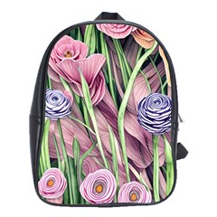 Ottagecore Aesthetics Retro Flowers Pattern School Bag (xl) by GardenOfOphir