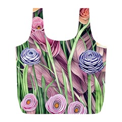 Ottagecore Aesthetics Retro Flowers Pattern Full Print Recycle Bag (l) by GardenOfOphir