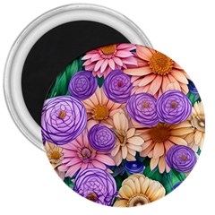 Exotic Tropical Botanical Flowers Pattern 3  Magnets by GardenOfOphir