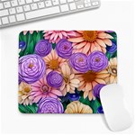 Exotic Tropical Botanical Flowers Pattern Large Mousepad Front