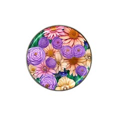 Exotic Tropical Botanical Flowers Pattern Hat Clip Ball Marker by GardenOfOphir