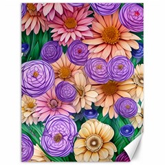 Exotic Tropical Botanical Flowers Pattern Canvas 12  X 16  by GardenOfOphir