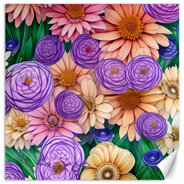 Exotic Tropical Botanical Flowers Pattern Canvas 20  x 20 