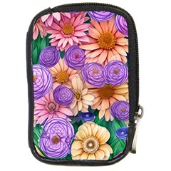 Exotic Tropical Botanical Flowers Pattern Compact Camera Leather Case by GardenOfOphir