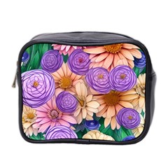 Exotic Tropical Botanical Flowers Pattern Mini Toiletries Bag (two Sides) by GardenOfOphir