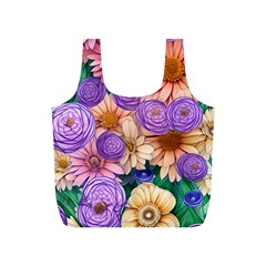 Exotic Tropical Botanical Flowers Pattern Full Print Recycle Bag (s) by GardenOfOphir