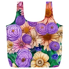 Exotic Tropical Botanical Flowers Pattern Full Print Recycle Bag (xl) by GardenOfOphir