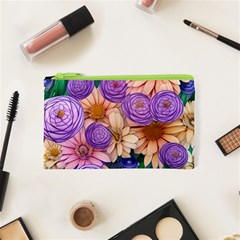 Exotic Tropical Botanical Flowers Pattern Cosmetic Bag (xs) by GardenOfOphir