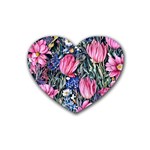 Tropical Paradise Rubber Coaster (Heart) Front