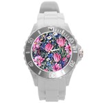 Tropical Paradise Round Plastic Sport Watch (L) Front