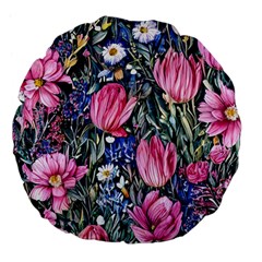 Tropical Paradise Large 18  Premium Flano Round Cushions by GardenOfOphir