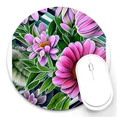 Bouquet Of Sunshine Round Mousepad by GardenOfOphir