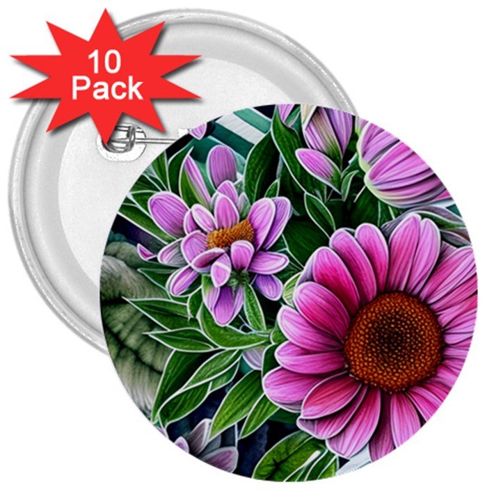 Bouquet Of Sunshine 3  Buttons (10 pack) 