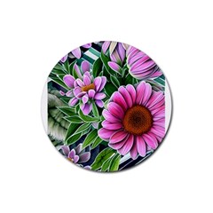 Bouquet Of Sunshine Rubber Coaster (round) by GardenOfOphir