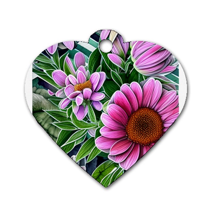 Bouquet Of Sunshine Dog Tag Heart (One Side)