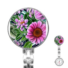 Bouquet Of Sunshine Stainless Steel Nurses Watch by GardenOfOphir