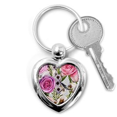 Summertime Blooms Key Chain (heart) by GardenOfOphir