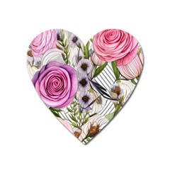 Summertime Blooms Heart Magnet by GardenOfOphir