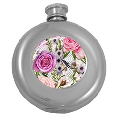 Summertime Blooms Round Hip Flask (5 Oz) by GardenOfOphir