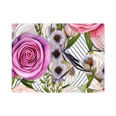 Summertime Blooms One Side Premium Plush Fleece Blanket (mini)