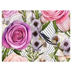 Summertime Blooms One Side Premium Plush Fleece Blanket (extra Small)