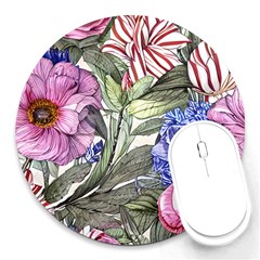 Garden Of Flowers Round Mousepad by GardenOfOphir