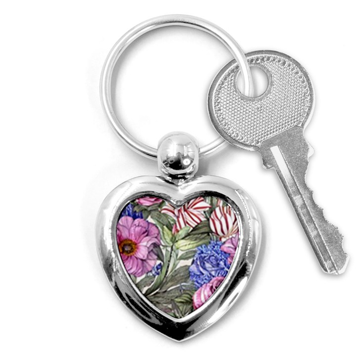 Garden Of Flowers Key Chain (Heart)