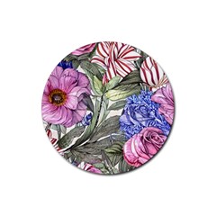 Garden Of Flowers Rubber Coaster (round) by GardenOfOphir