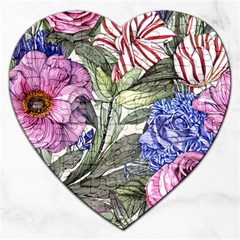 Garden Of Flowers Jigsaw Puzzle (heart) by GardenOfOphir