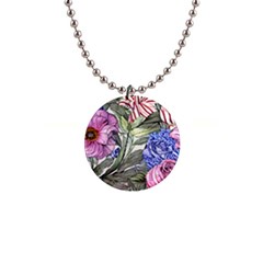 Garden Of Flowers 1  Button Necklace by GardenOfOphir