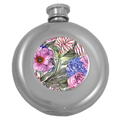 Garden Of Flowers Round Hip Flask (5 Oz) by GardenOfOphir