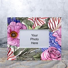 Garden Of Flowers White Tabletop Photo Frame 4 x6  by GardenOfOphir