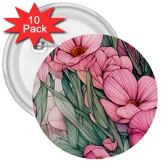 Nature-inspired Flowers 3  Buttons (10 Pack)  by GardenOfOphir