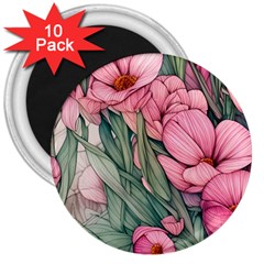 Nature-inspired Flowers 3  Magnets (10 Pack)  by GardenOfOphir