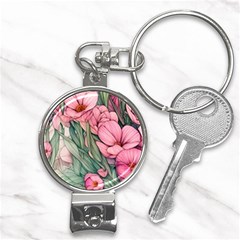 Nature-inspired Flowers Nail Clippers Key Chain by GardenOfOphir