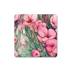 Nature-inspired Flowers Square Magnet by GardenOfOphir