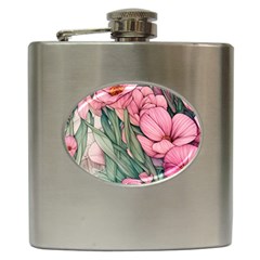 Nature-inspired Flowers Hip Flask (6 Oz) by GardenOfOphir