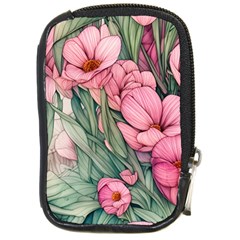 Nature-inspired Flowers Compact Camera Leather Case by GardenOfOphir