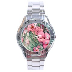 Nature-inspired Flowers Stainless Steel Analogue Watch by GardenOfOphir