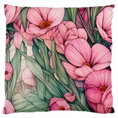 Nature-inspired Flowers Standard Premium Plush Fleece Cushion Case (one Side) by GardenOfOphir