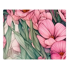 Nature-inspired Flowers Premium Plush Fleece Blanket (large) by GardenOfOphir