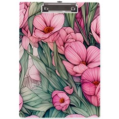 Nature-inspired Flowers A4 Acrylic Clipboard by GardenOfOphir