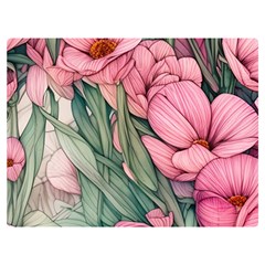 Nature-inspired Flowers One Side Premium Plush Fleece Blanket (extra Small) by GardenOfOphir