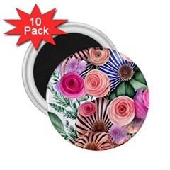 Boho Botanical Flowers 2 25  Magnets (10 Pack)  by GardenOfOphir