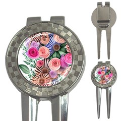 Boho Botanical Flowers 3-in-1 Golf Divots by GardenOfOphir