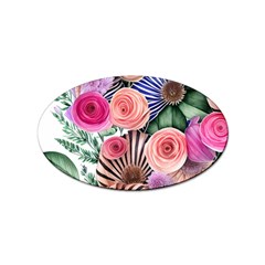 Boho Botanical Flowers Sticker (oval) by GardenOfOphir