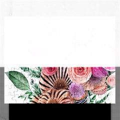 Boho Botanical Flowers Rectangular Jigsaw Puzzl by GardenOfOphir