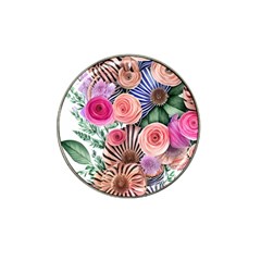 Boho Botanical Flowers Hat Clip Ball Marker (4 Pack) by GardenOfOphir